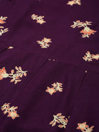 All About You Women Purple Floral Print Regular Kurta with Trousers | Grocsy