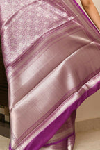 Joban Fashion Lavender Saree Georget Solver Brocket | Grocsy