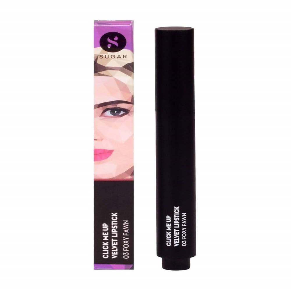 Sugar Click Me Up Velvet Lipstick - Foxy Fawn (Burnt Red Brown Nude/Rusty Nude) | Grocsy