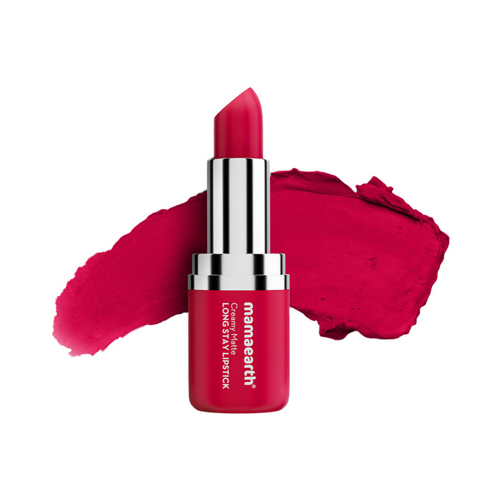 Mamaearth Creamy Matte Long Stay Lipstick - Tulip Magenta | Grocsy