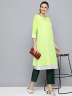 HERE&NOW Women Pure Cotton Solid Straight Kurta | Grocsy