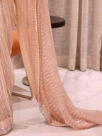 Sangria Beige Sequinned Embellished Saree | Grocsy