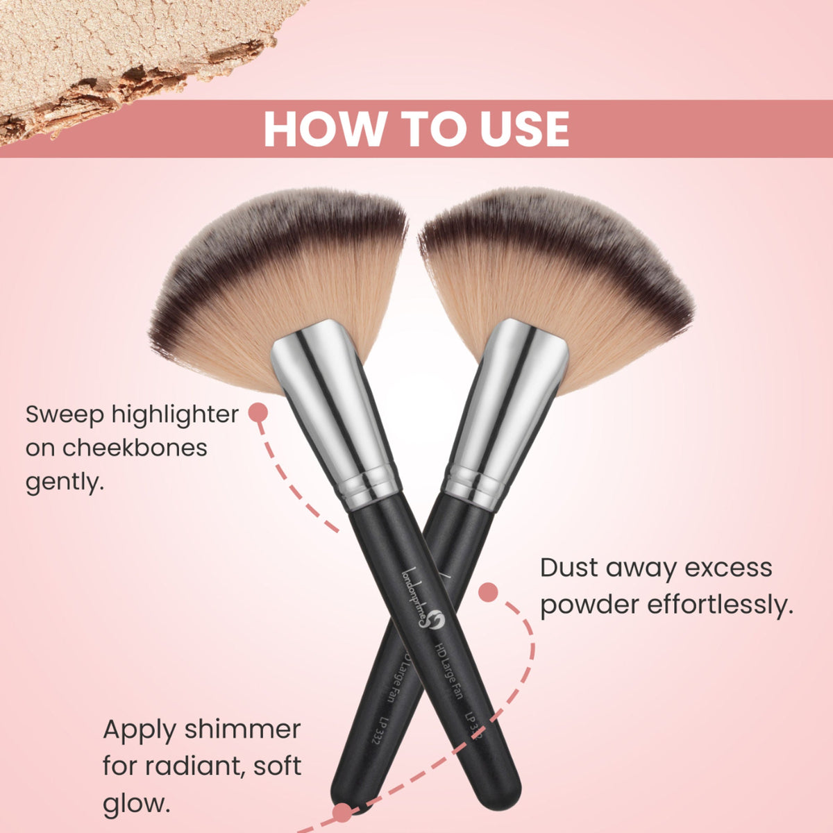 London Prime Hd Large Fan Brush - LP332 ( Formerly London Pride Cosmetics ) | Grocsy