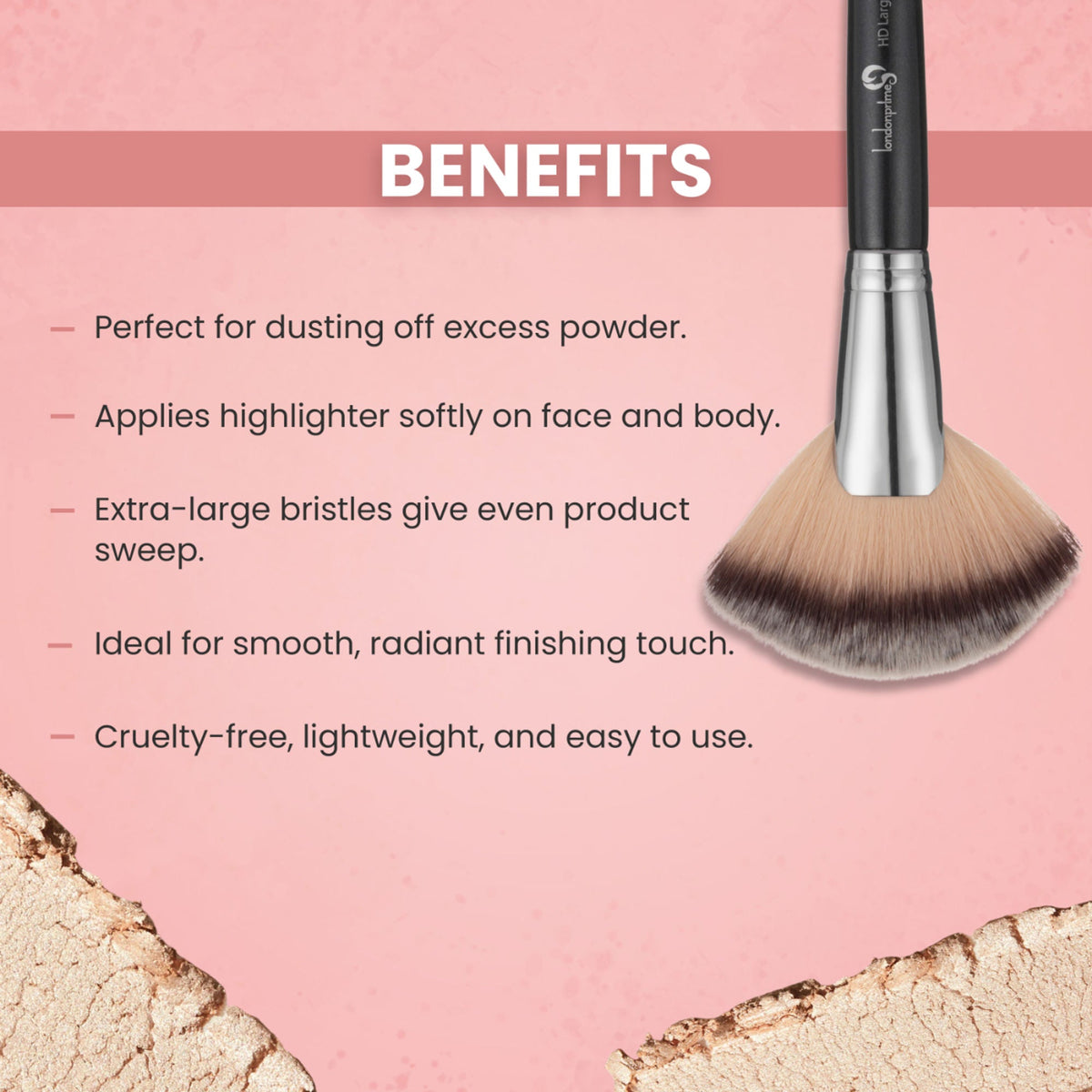 London Prime Hd Large Fan Brush - LP332 ( Formerly London Pride Cosmetics ) | Grocsy