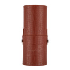 London Prime Cosmetics Brush Holder Cylinder Shaped Orange Rust | Grocsy