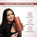 London Prime Cosmetics Brush Holder Cylinder Shaped Orange Rust | Grocsy