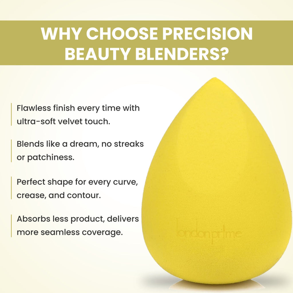 London Prime Precision Beauty Blender - Yellow ( Formerly London Pride Cosmetics ) | Grocsy
