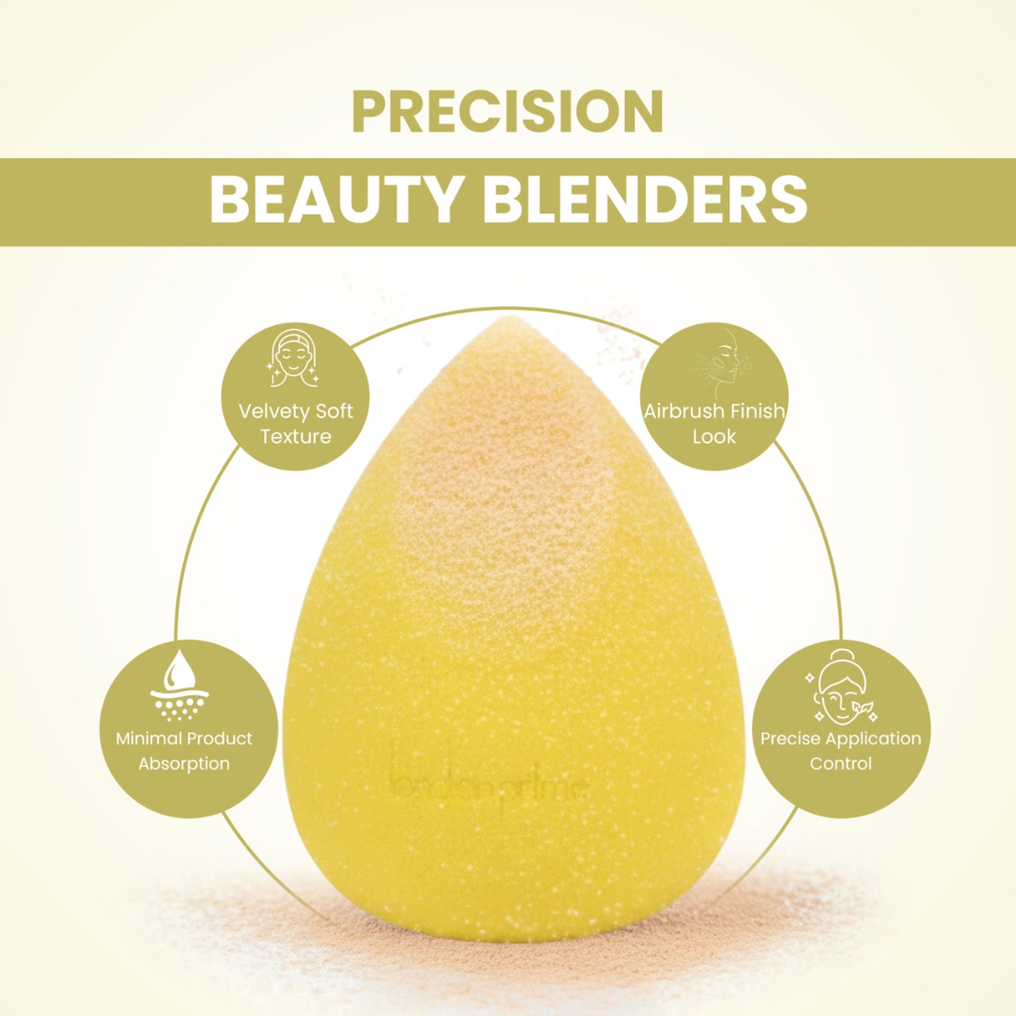 London Prime Precision Beauty Blender - Yellow ( Formerly London Pride Cosmetics ) | Grocsy