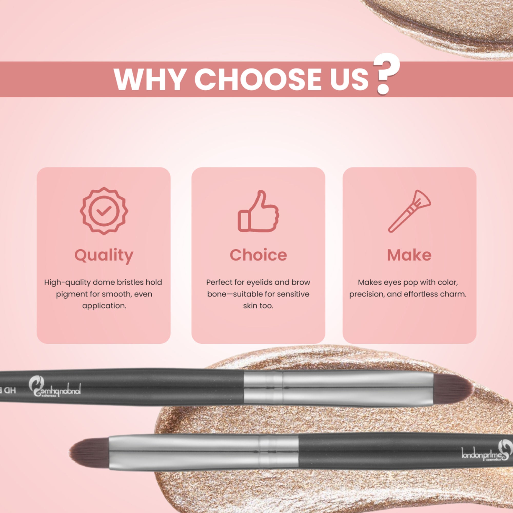 London Prime HD Eyeshadow Applicator - LP324 ( Formerly London Pride Cosmetics ) | Grocsy