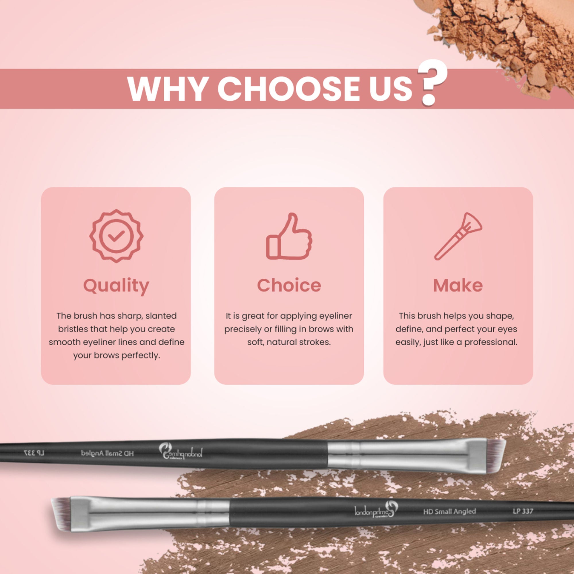 London Prime HD Small Angled - LP337 ( Formerly London Pride Cosmetics ) | Grocsy
