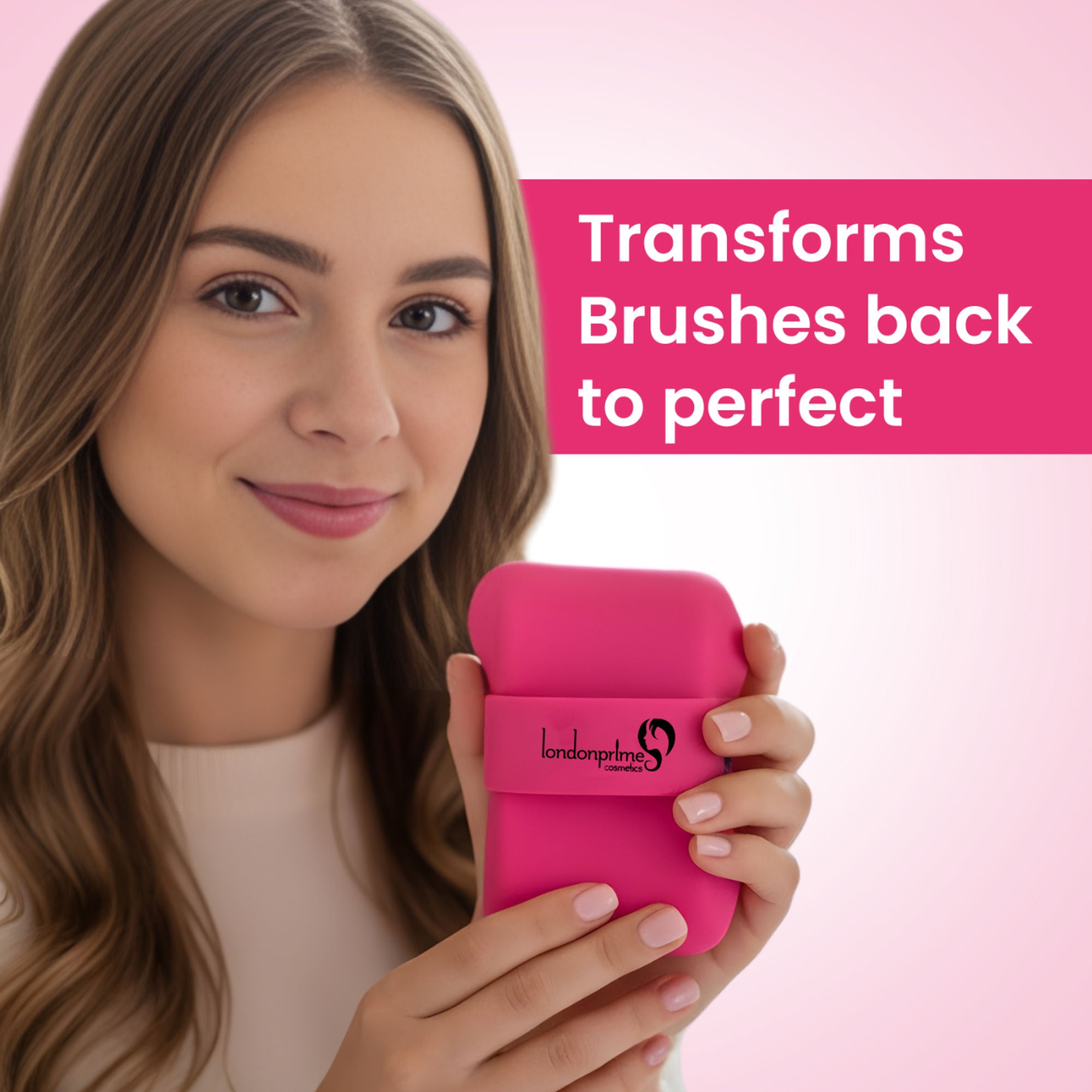 London Prime Silicone Makeup Brush Cleaner - Pink ( Formerly London Pride Cosmetics ) | Grocsy