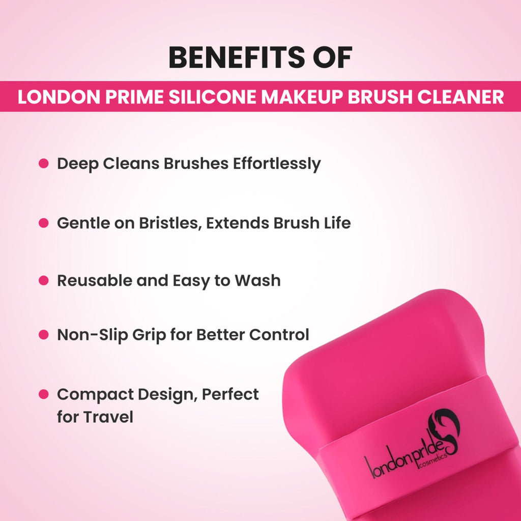 London Prime Silicone Makeup Brush Cleaner - Pink ( Formerly London Pride Cosmetics ) | Grocsy