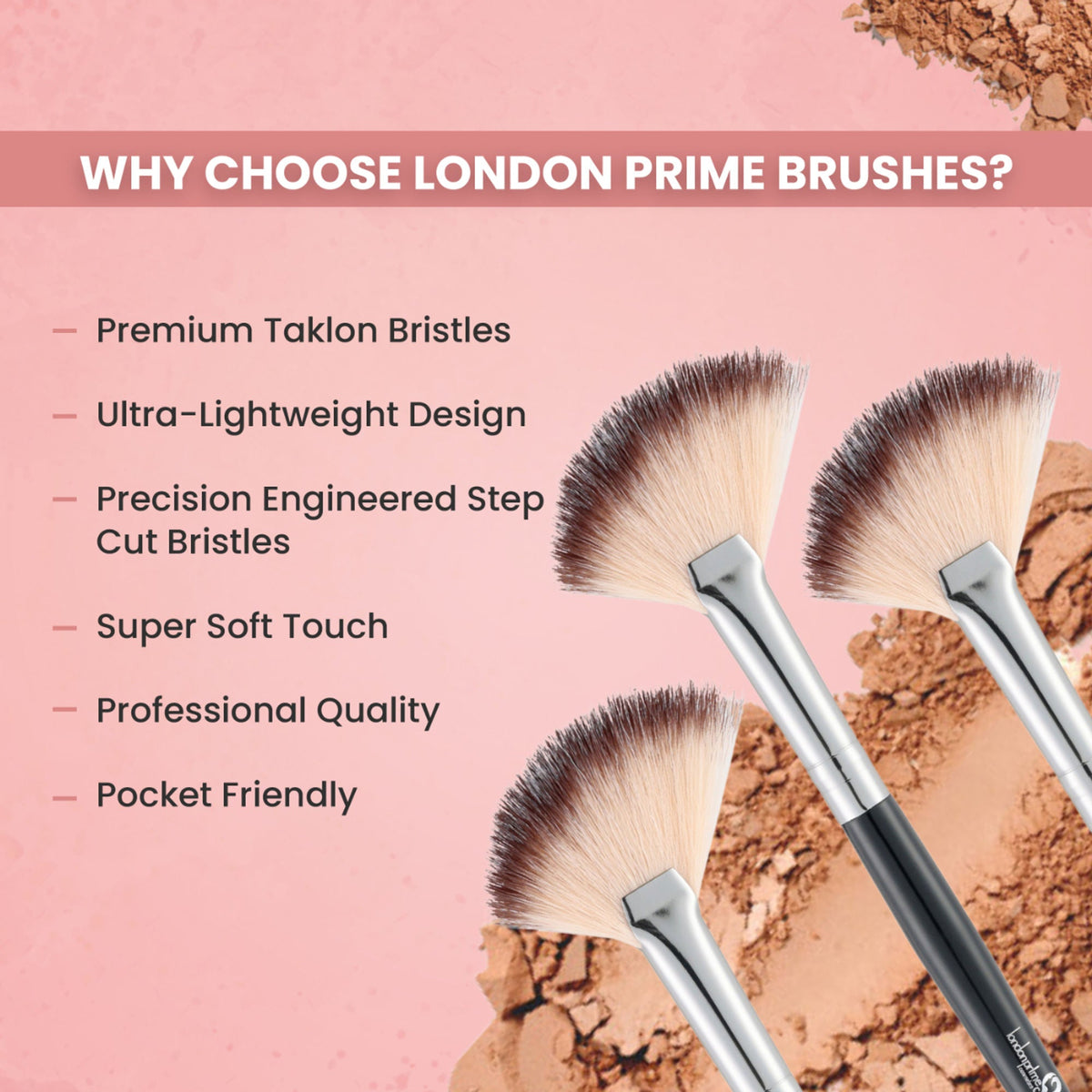 London Prime HD Small Fan Brush - LP339 ( Formerly London Pride Cosmetics ) | Grocsy