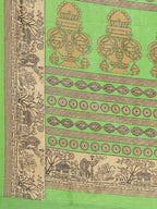 Saree Mall Green & Beige Printed Saree | Grocsy