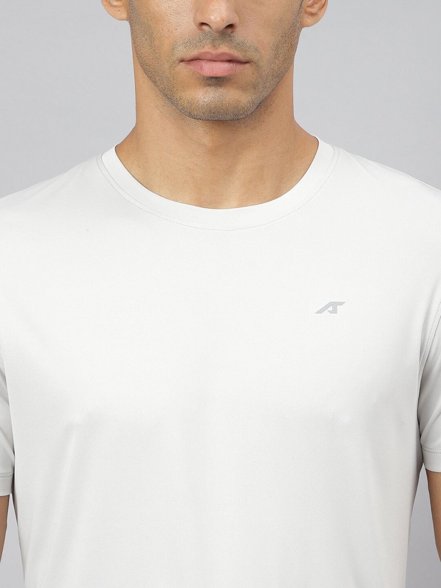 Alcis Men Anti-Static Soft-Touch Slim-Fit Sports for All Round Neck T-Shirt | Grocsy