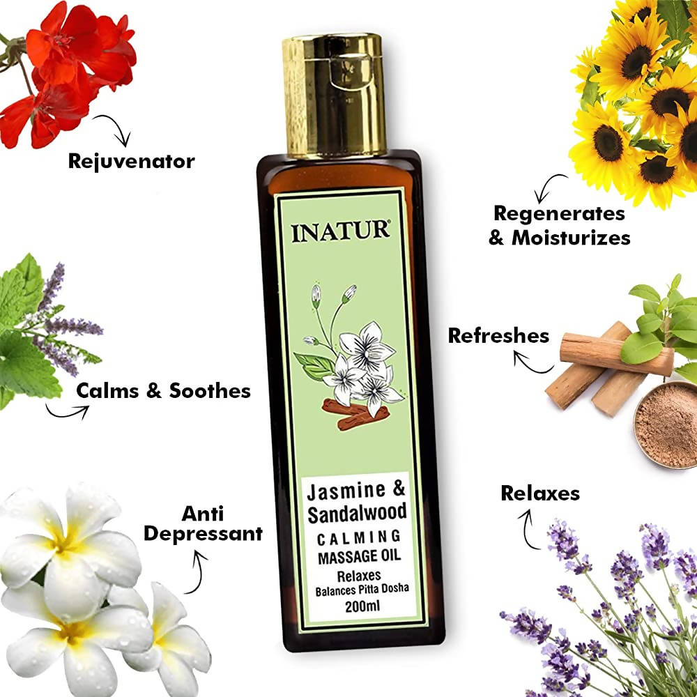Inatur Jasmine & Sandalwood Calming Massage Oil | Grocsy