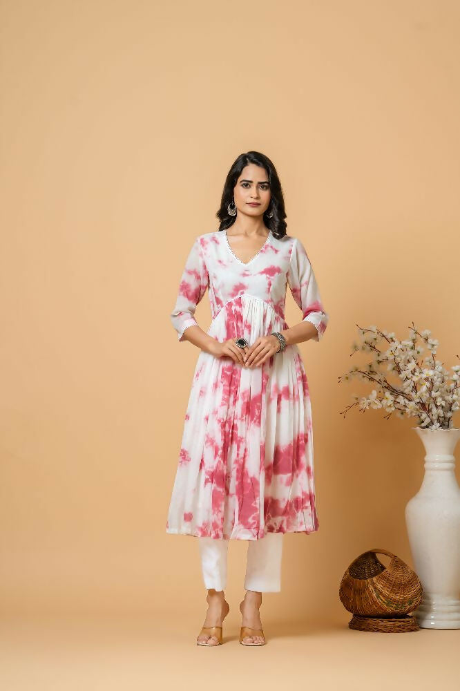 Joban Fashion Magenta Tie & Dye Kurta Pant Set | Grocsy