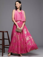 Ahalyaa Women's Traditional Wear Co-ods - Pink | Grocsy