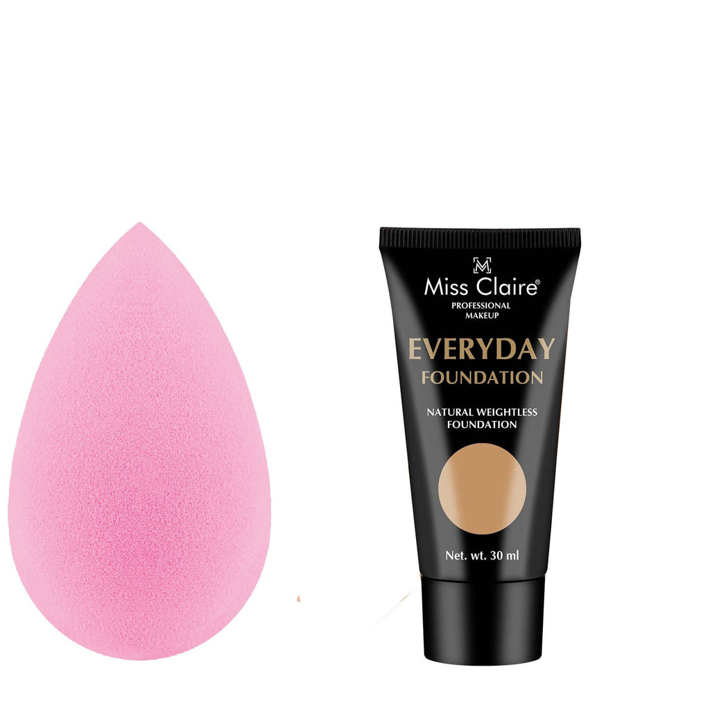 Miss Claire Full Coverage Foundation & Beauty Blender Combo | Grocsy