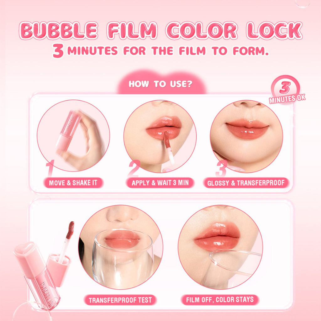 PINKFLASH Watery Transferproof Lip Tint - Pk02 Coral Bubble | Grocsy