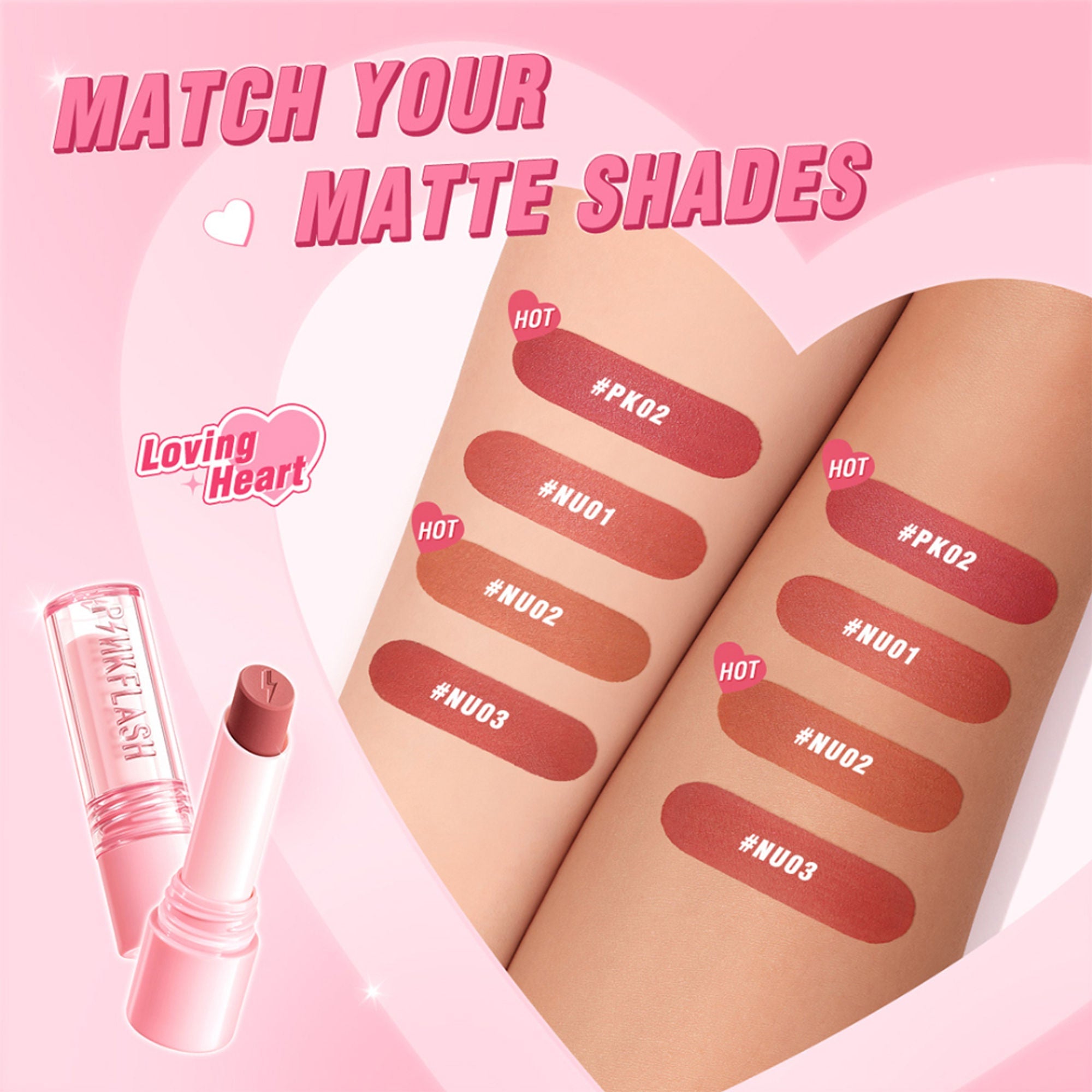 PINKFLASH Lasting Matte Lipstick - NU02 Daily Nude | Grocsy