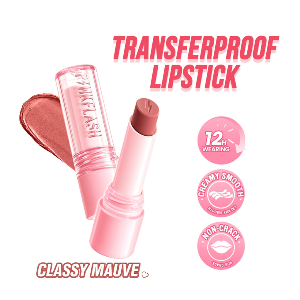 PINKFLASH Lasting Matte Lipstick - NU03 Classy Mauve | Grocsy