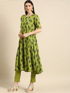 All About You Women Women Green Ethnic Motifs Printed Kurta with Trousers & With Dupatta | Grocsy