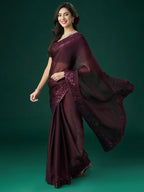 kasee Floral Embroidered Saree | Grocsy