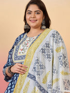 Sztori Women Floral Yoke Design Regular Gotta Patti Kurta with Trousers & With Dupatta | Grocsy