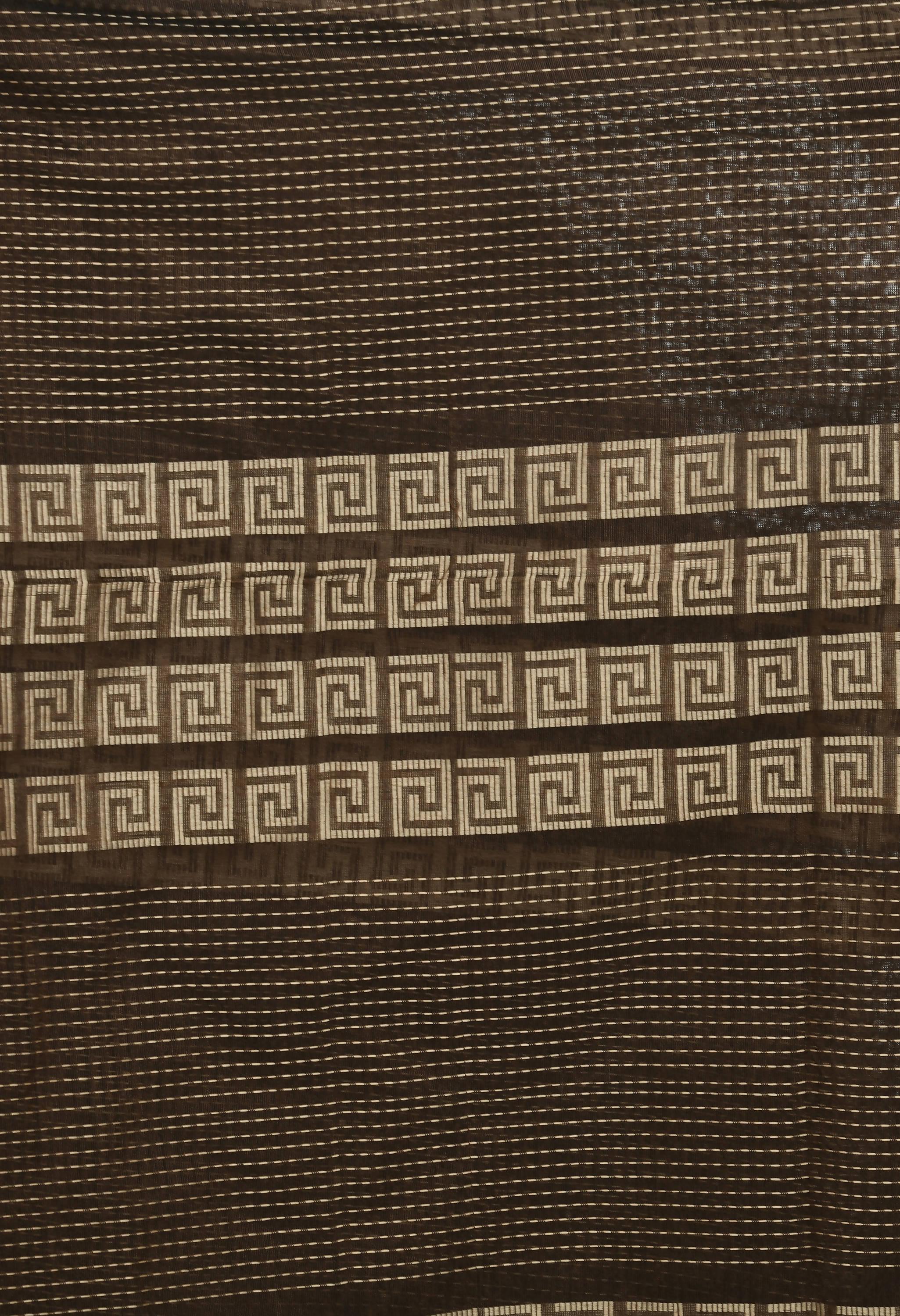 Mominos Fashion Moeza Handloom Cotton Brown Dupatta | Grocsy