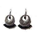 MS Fashion India Muskan Fancy Silver Plated with Black Beads Earrings | Grocsy
