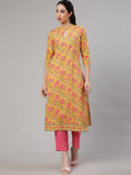 Aks Floral Printed Regular Pure Cotton Kurta With Trousers | Grocsy