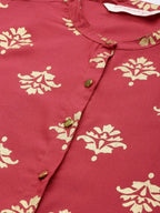 All About You Women Red Ethnic Motifs Printed Kurta with Palazzos | Grocsy