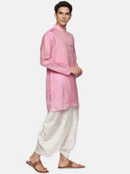 Sethukrishna Men Pink Kurta with Dhoti Pants | Grocsy