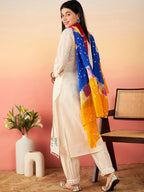 Sangria Ethnic Motifs Printed Pure Cotton Straight Kurta With Salwar & Dupatta | Grocsy