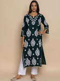 HOUSE OF KARI Chikankari Embroidered Straight Kurta | Grocsy
