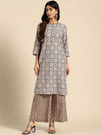 All About You Ethnic Motifs Printed Kurta with Palazzos | Grocsy