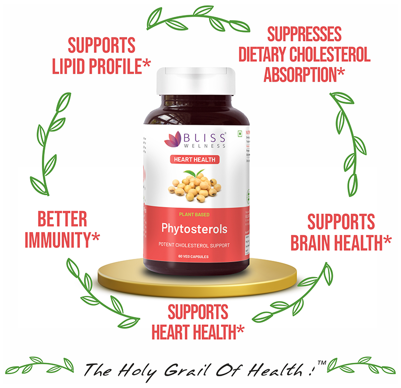 Bliss Welness Heart Health Phytosterols High Potency Lipid Support Veg Capsule | Grocsy