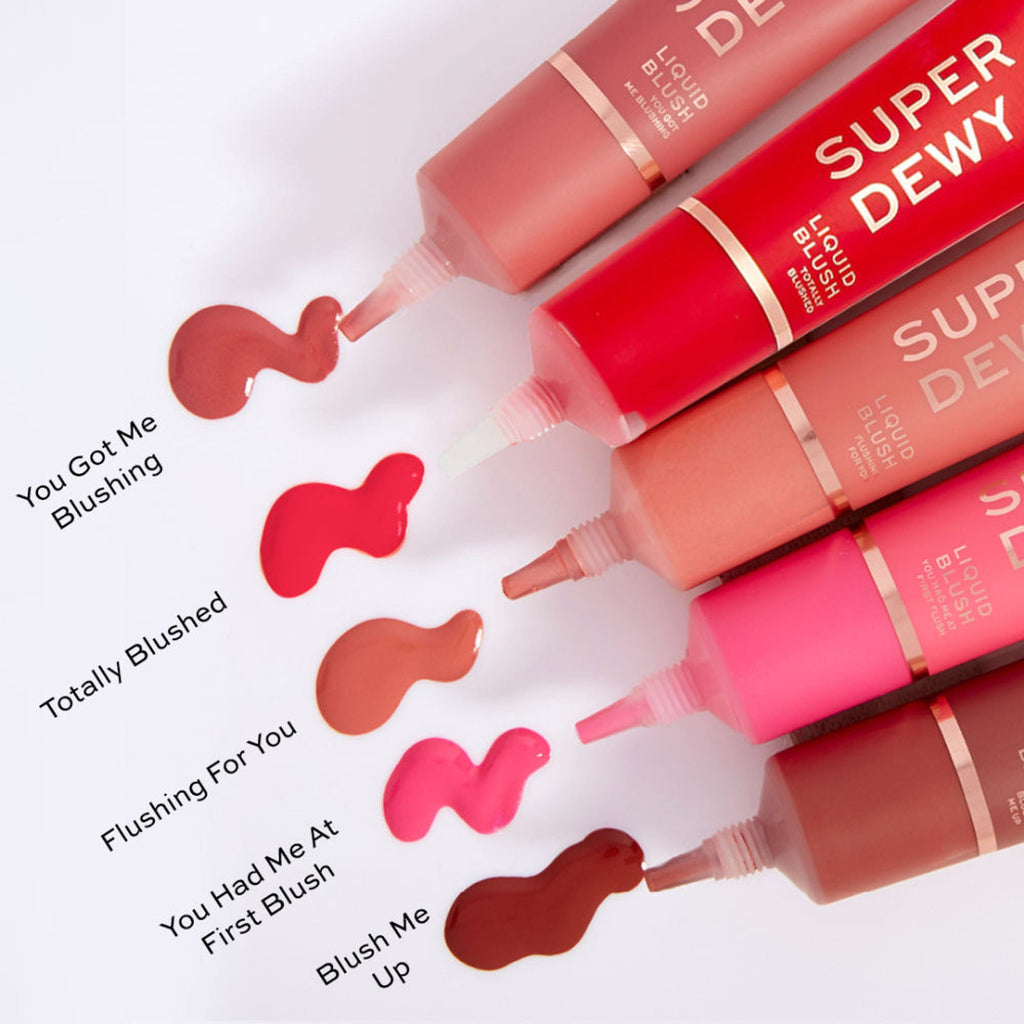 Makeup Revolution Superdewy Liquid Blusher - Ultra Pigmented-Dewy & Radiant Formula You Had Me At First Blush - Blush Me Up | Grocsy