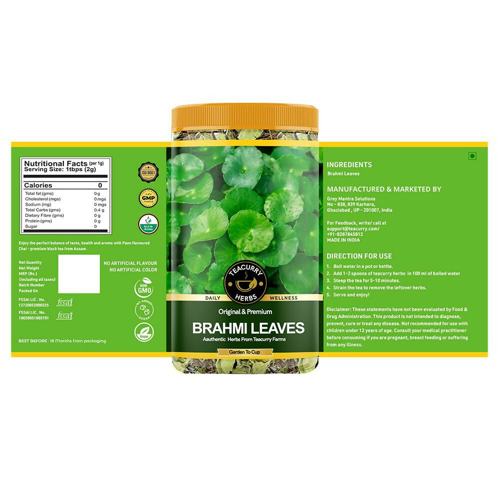 Teacurry Organic Brahmi Leaves | Grocsy