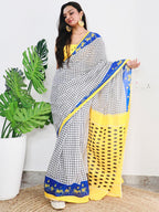 Saree Mall Checked Pure Cotton Bagh Sarees | Grocsy