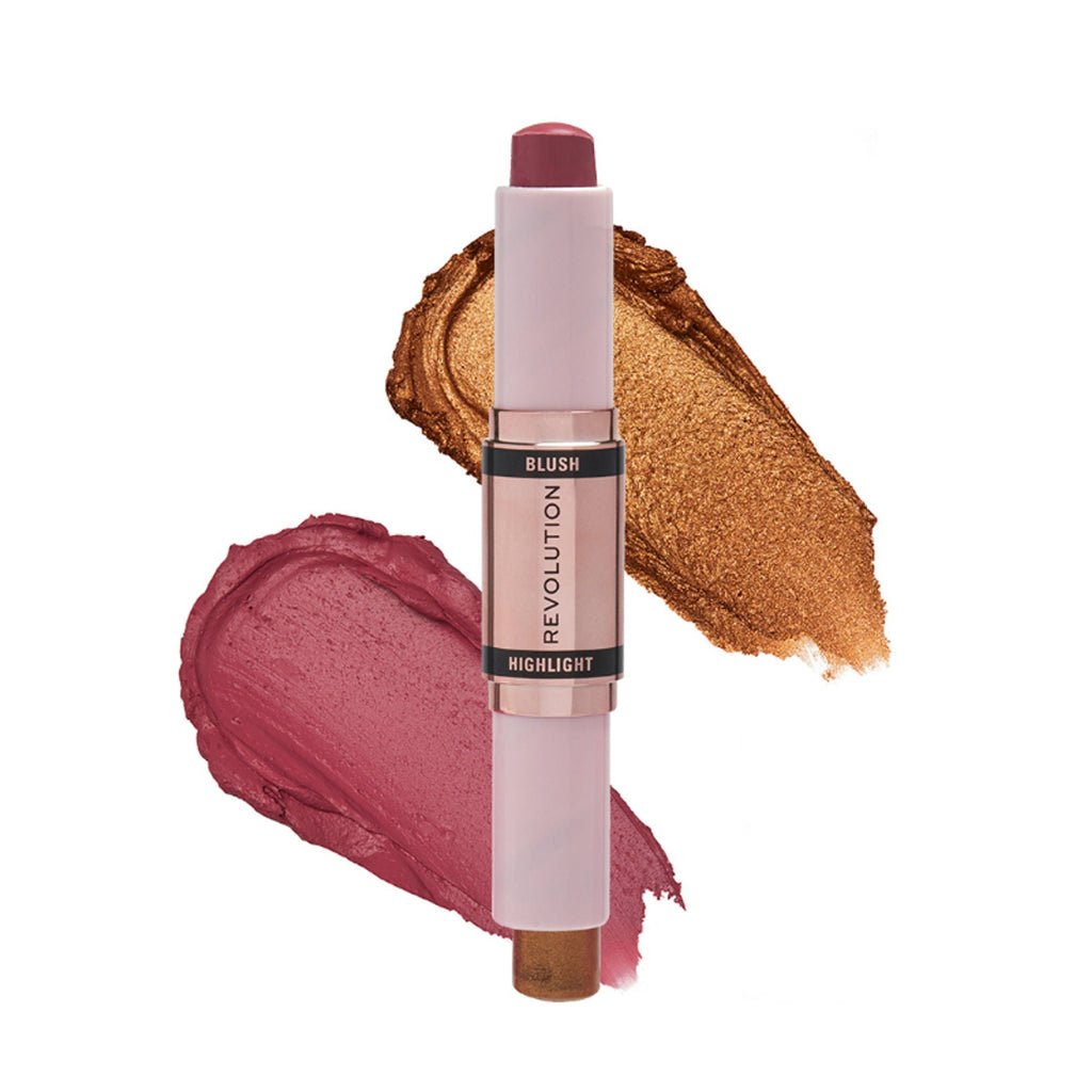 Makeup Revolution Blush & Highlight Stick - Flushing Pink | Grocsy