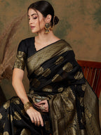 Sangria Ethnic Motif Woven-Design Banarasi Sarees | Grocsy