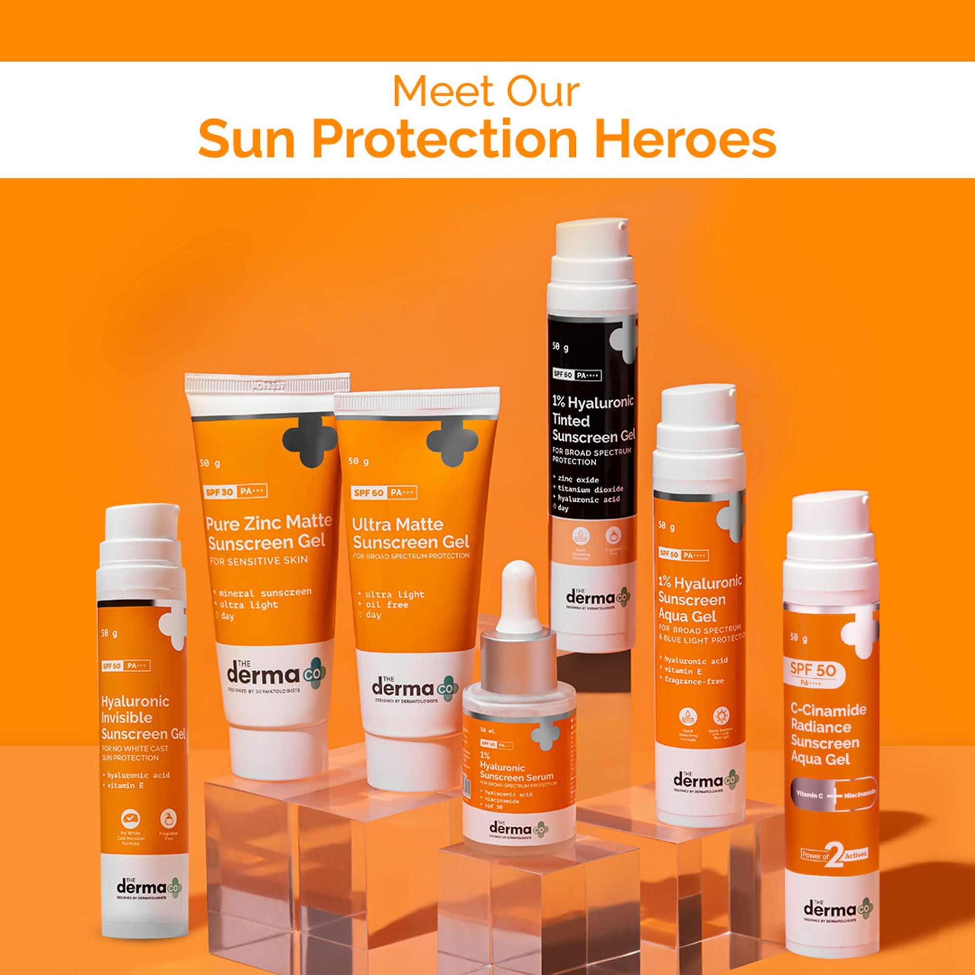 The Derma Co 1% Hyaluronic Tinted Sunscreen SPF 60 Gel PA++++ | Grocsy