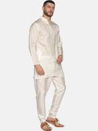 Sethukrishna Mens Off-White Kurta with Pyjamas | Grocsy