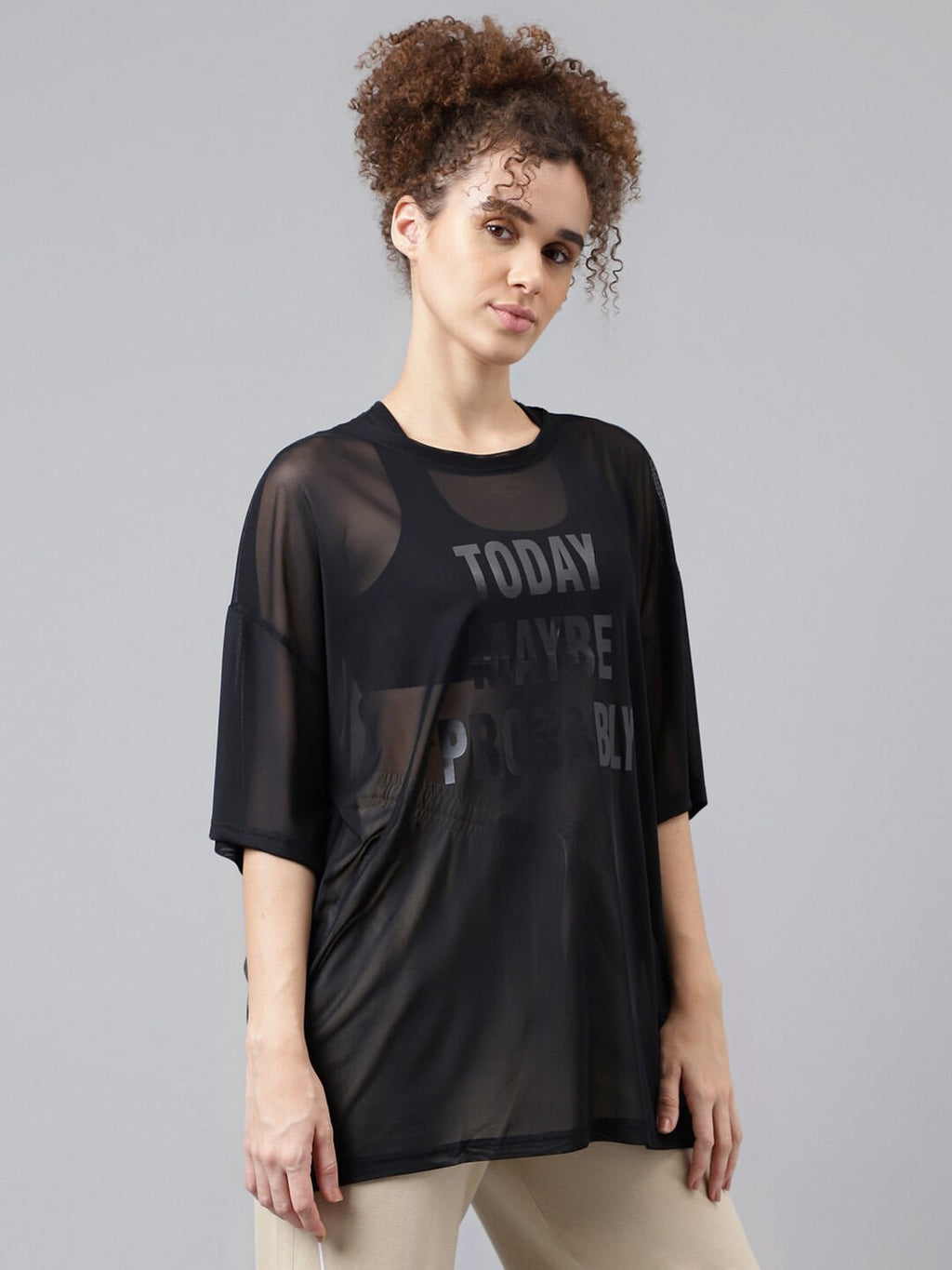 MKH Typography Printed Relaxed Fit Sheer Dri-FIT T-shirt | Grocsy