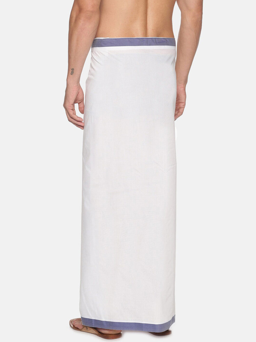Sethukrishna Men White Solid Cotton Dhoti | Grocsy