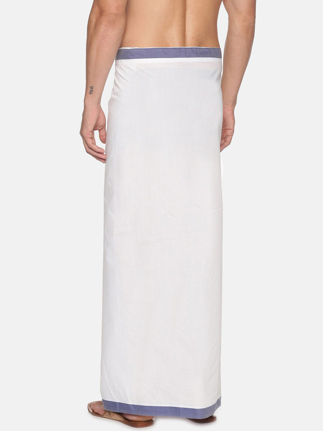 Sethukrishna Men White Solid Cotton Dhoti | Grocsy