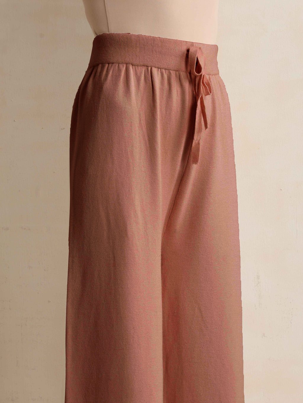 trueBrowns Peach Woollen Flared Pants | Grocsy