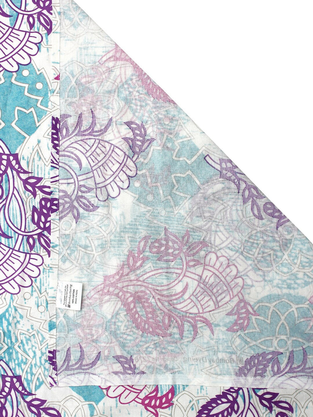 BOMBAY DYEING Pink & Blue Ethnic Motifs Cotton 110 TC Queen Bedsheet With 2 Pillow Covers | Grocsy
